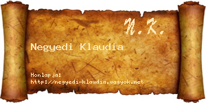 Negyedi Klaudia névjegykártya