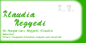 klaudia negyedi business card